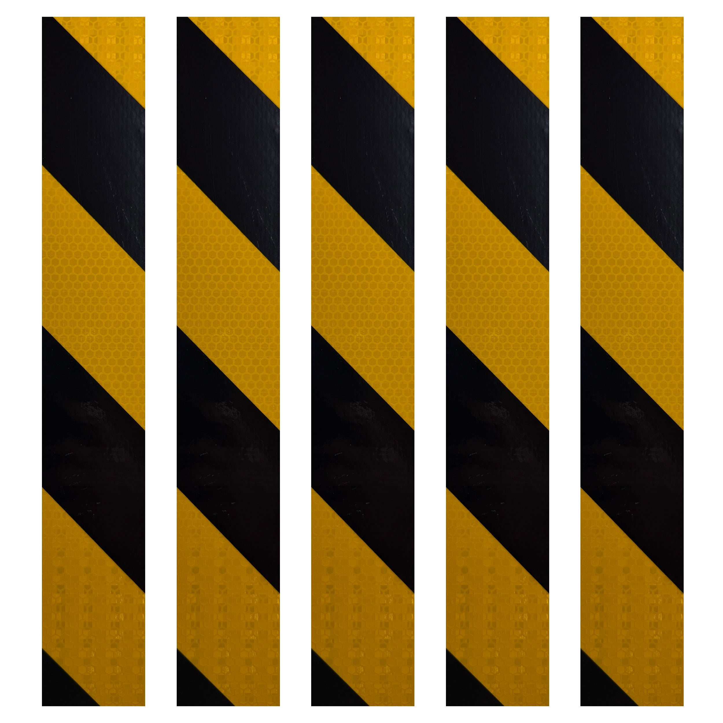 DOT Magnetic Black & Yellow Diagonal Reflective Strips | Reflective Magnet Conspicuity Tape Strips For Trailers, Vehicles & Much More (Many Sizes & Quantity Packs)