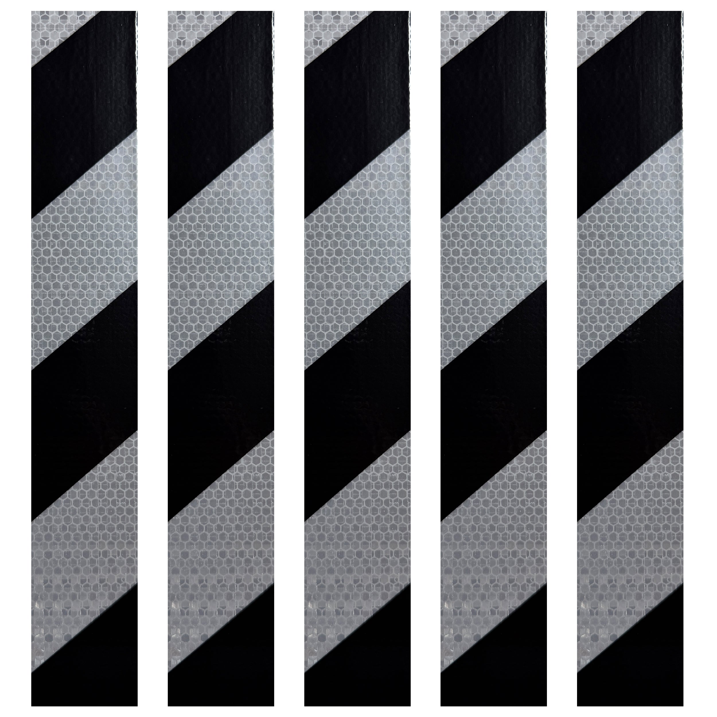 DOT Magnetic Black & White Diagonal Reflective Strips | Reflective Magnet Conspicuity Tape Strips For Trailers, Vehicles & Much More (Many Sizes & Quantity Packs)