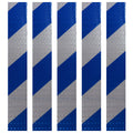 DOT Magnetic Blue & White Diagonal Reflective Strips | Reflective Magnet Conspicuity Tape Strips For Trailers, Vehicles & Much More (Many Sizes & Quantity Packs)