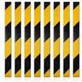 DOT Magnetic Black & Yellow Diagonal Reflective Strips | Reflective Magnet Conspicuity Tape Strips For Trailers, Vehicles & Much More (Many Sizes & Quantity Packs)