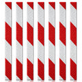 DOT Magnetic Red & White Diagonal Reflective Strips | Reflective Magnet Conspicuity Tape Strips For Trailers, Vehicles & Much More (Many Sizes & Quantity Packs)