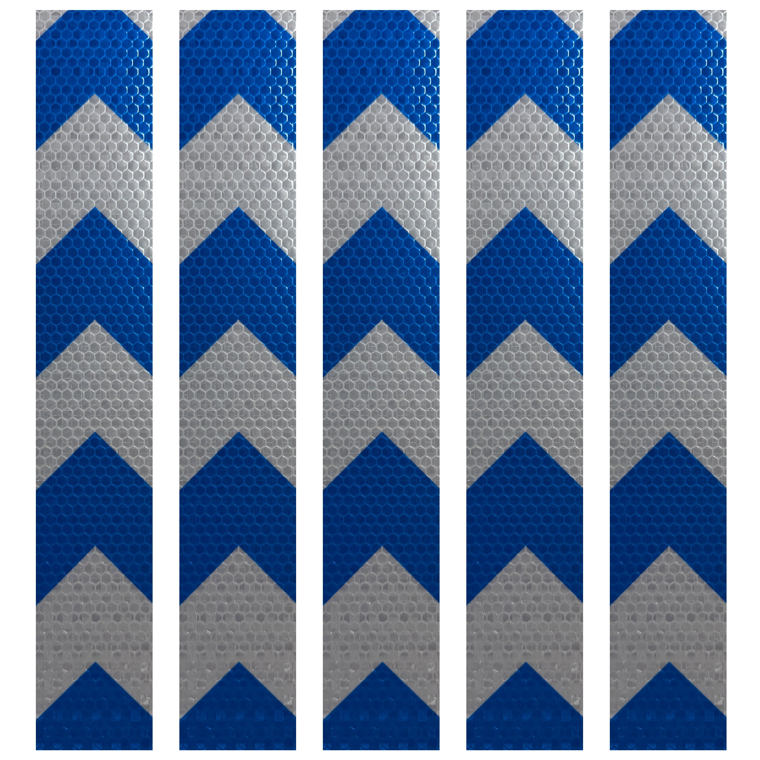 DOT Magnetic Blue & White Arrow Reflective Strips | Reflective Magnet Conspicuity Tape Strips For Trailers, Vehicles & Much More (Many Sizes & Quantity Packs)