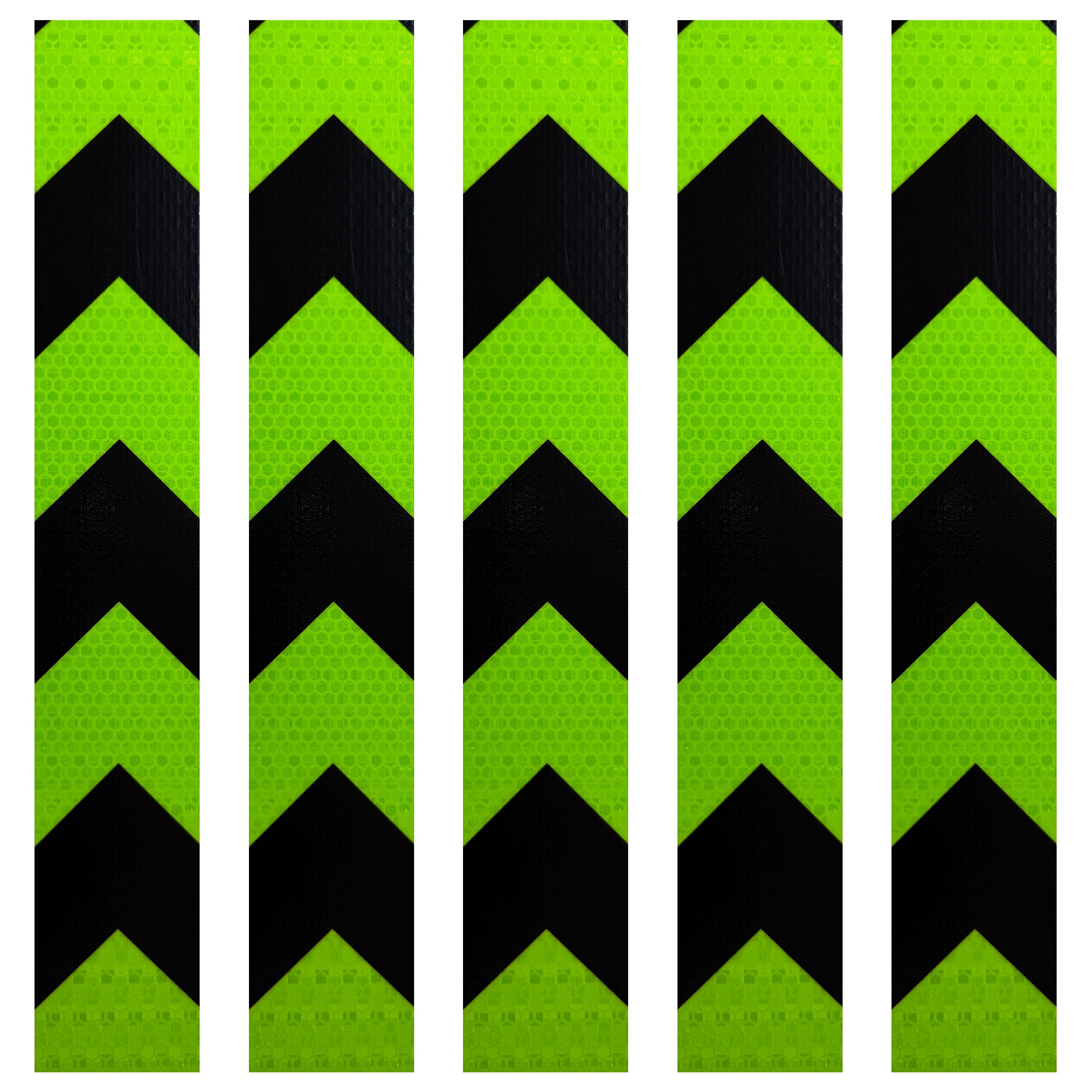 DOT Magnetic Black & Neon Green Arrow Reflective Strips | Reflective Magnet Conspicuity Tape Strips For Trailers, Vehicles & Much More (Many Sizes & Quantity Packs)