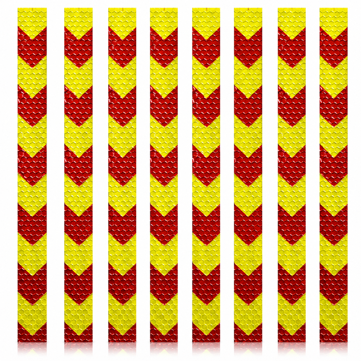 DOT Magnetic Red & Yellow Arrow Reflective Strips | Reflective Magnet Conspicuity Tape Strips For Trailers, Vehicles & Much More (Many Sizes & Quantity Packs)