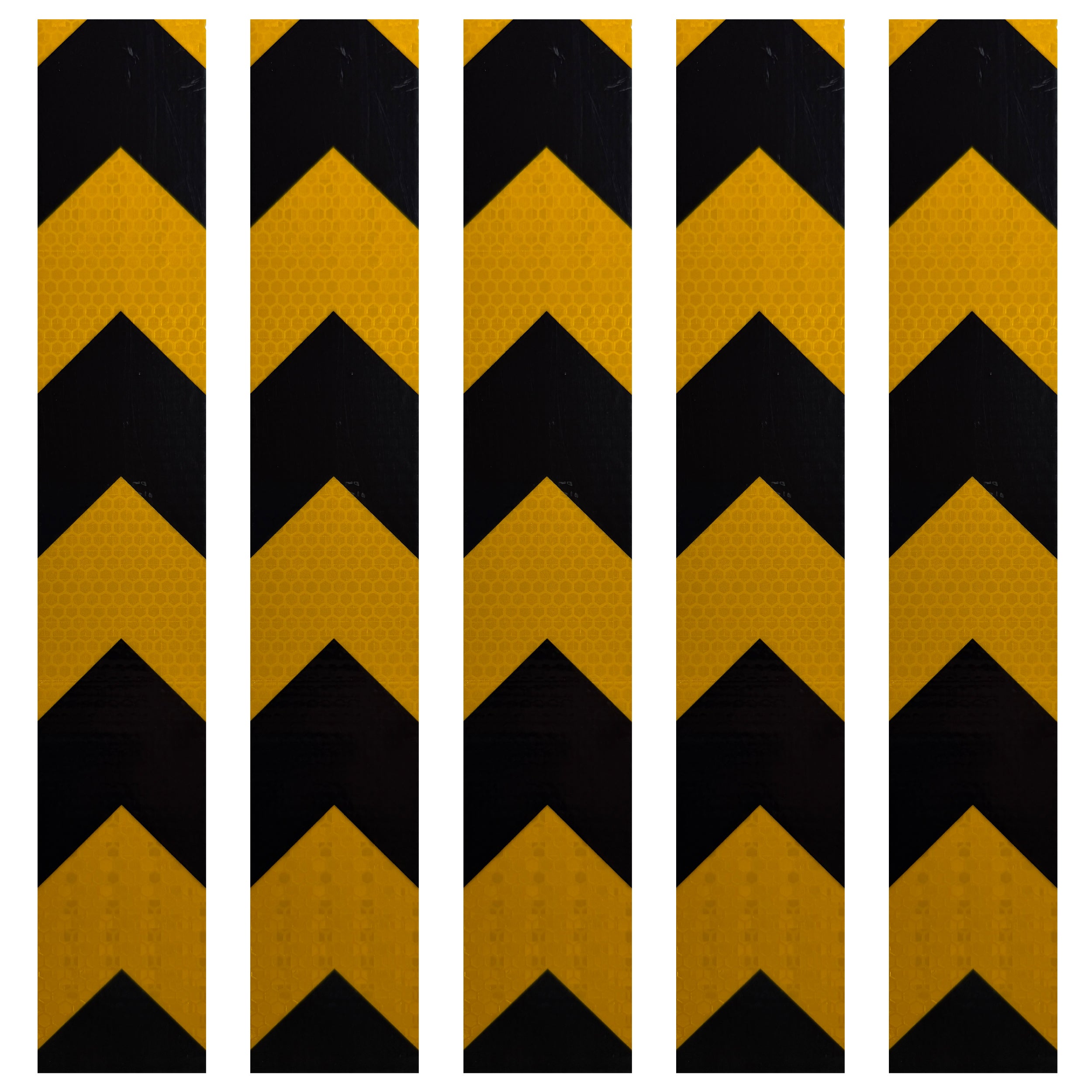 DOT Black & Yellow Arrow Reflective Strips | Reflective Conspicuity Tape Strips For Trailers, Vehicles & Much More (Many Sizes & Quantity Packs)