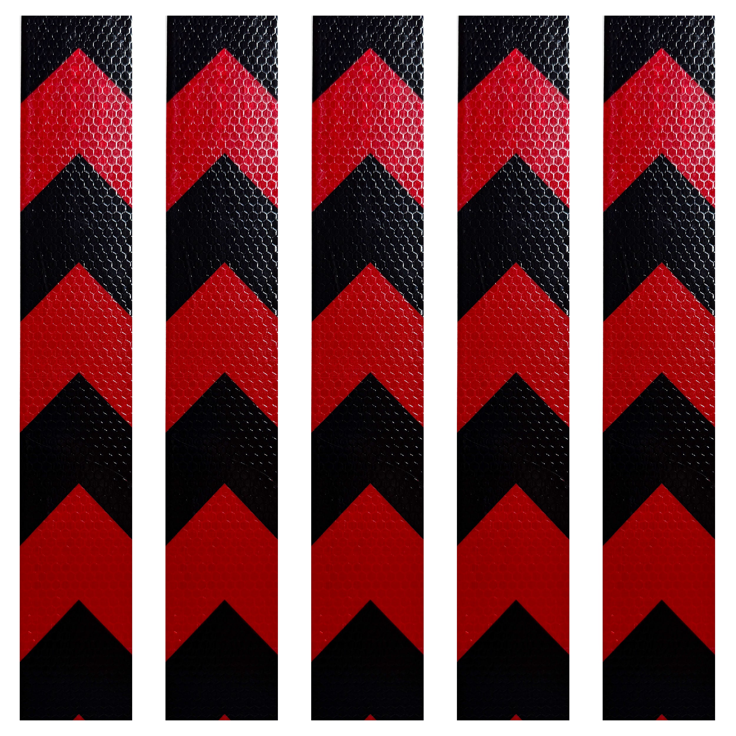DOT Black & Red Arrow Reflective Strips | Reflective Conspicuity Tape Strips For Trailers, Vehicles & Much More (Many Sizes & Quantity Packs)