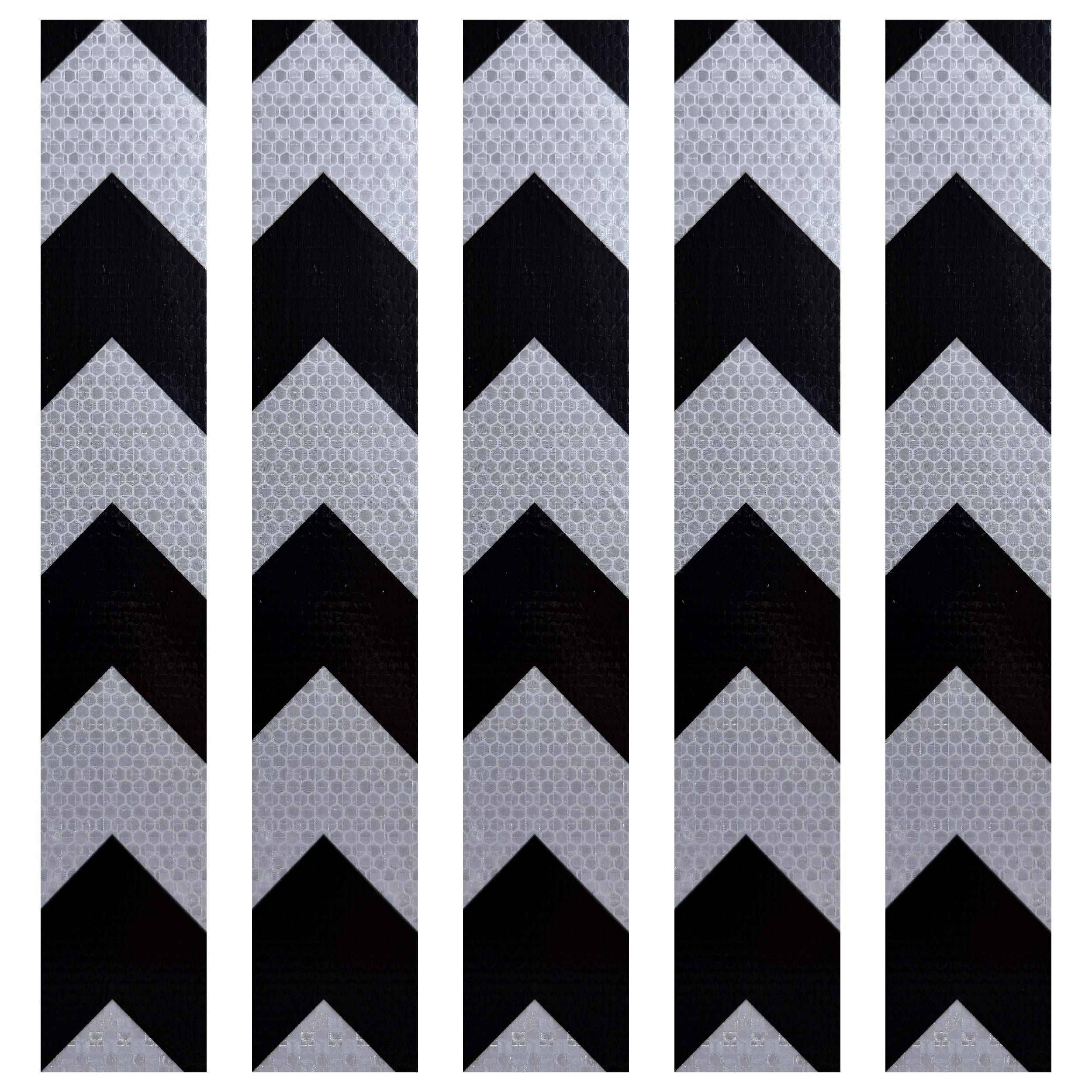 DOT Magnetic Black & White Arrow Reflective Strips | Reflective Magnet Conspicuity Tape Strips For Trailers, Vehicles & Much More (Many Sizes & Quantity Packs)