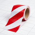 4" Inch DOT Reflective Red & White Diagonal Roll | Reflective Tape 4" Conspicuity Tape Roll For Trailers, Vehicles & Much More