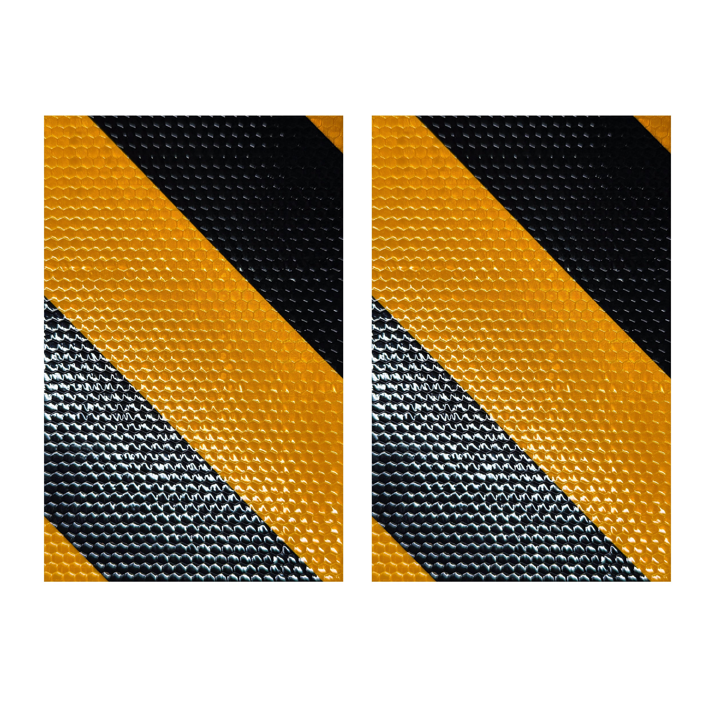 4" x 6" Inch DOT Black & Yellow Diagonal Reflective Strips | Reflective Conspicuity Tape Strips For Trailers, Vehicles & Much More (Many Quantity Packs)