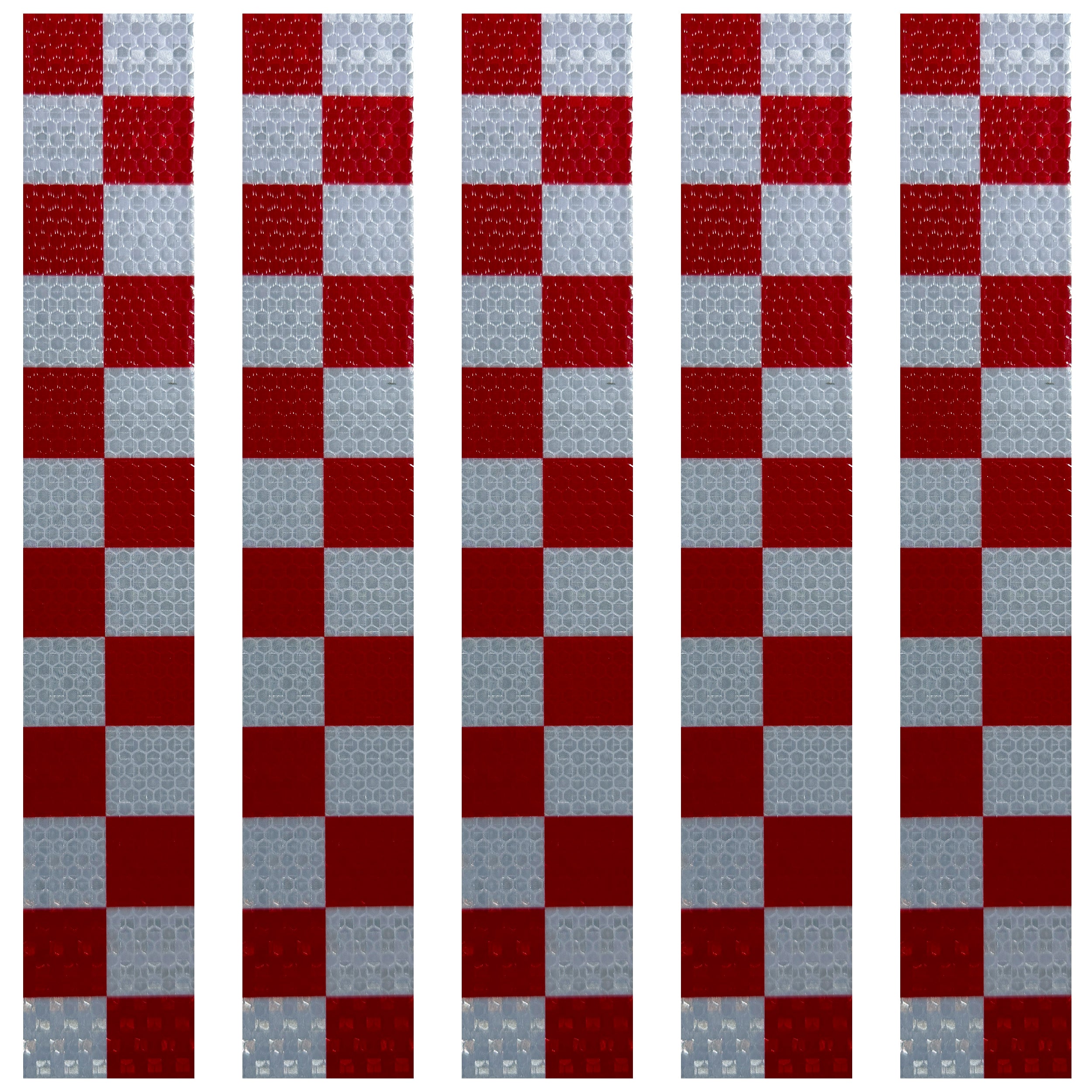 DOT Magnetic Red & White Checkered Reflective Strips | Reflective Magnet Conspicuity Tape Strips For Trailers, Vehicles & Much More (Many Sizes & Quantity Packs)