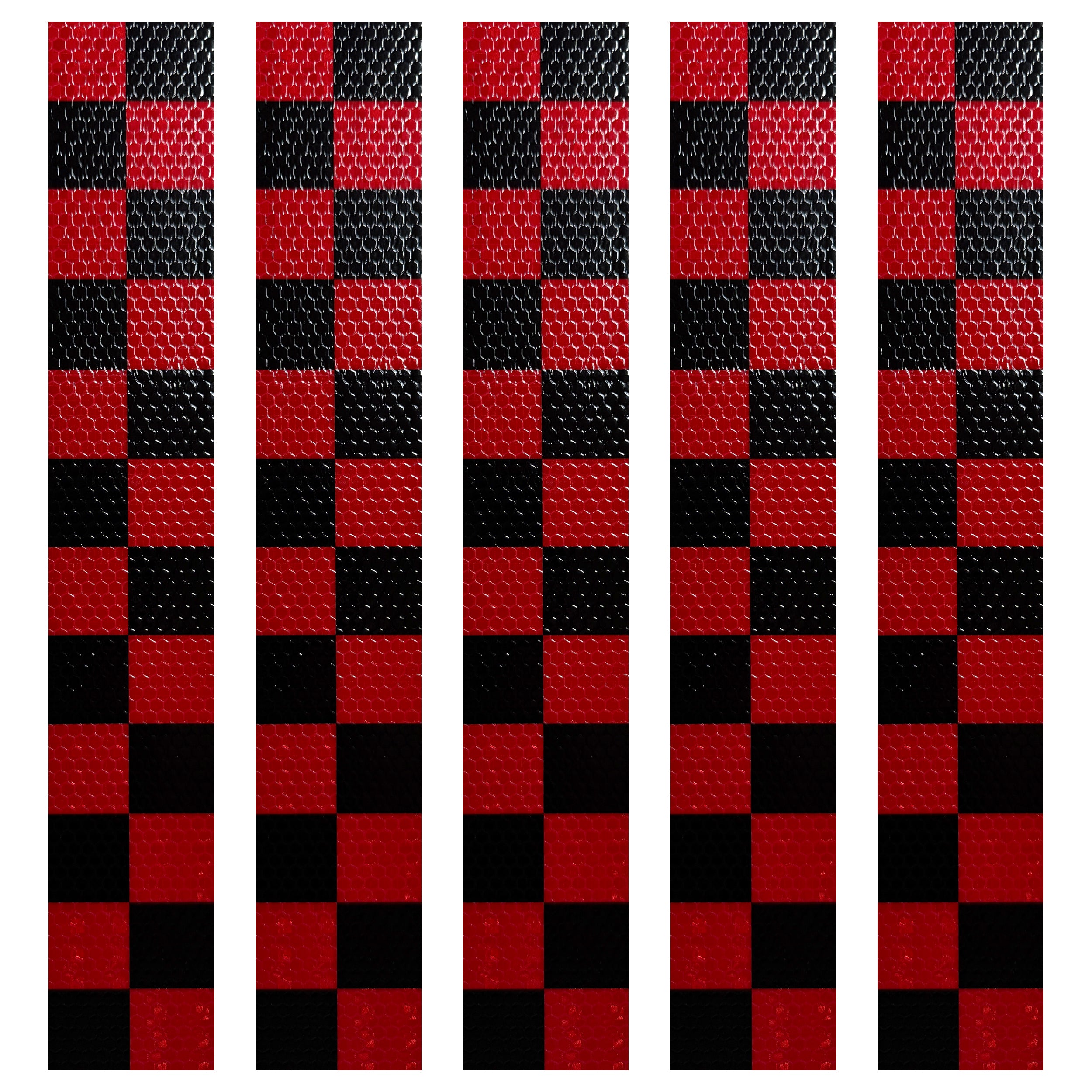 DOT Red & Black Checkered Reflective Strips | Reflective Conspicuity Tape Strips For Trailers, Vehicles & Much More (Many Sizes & Quantity Packs)