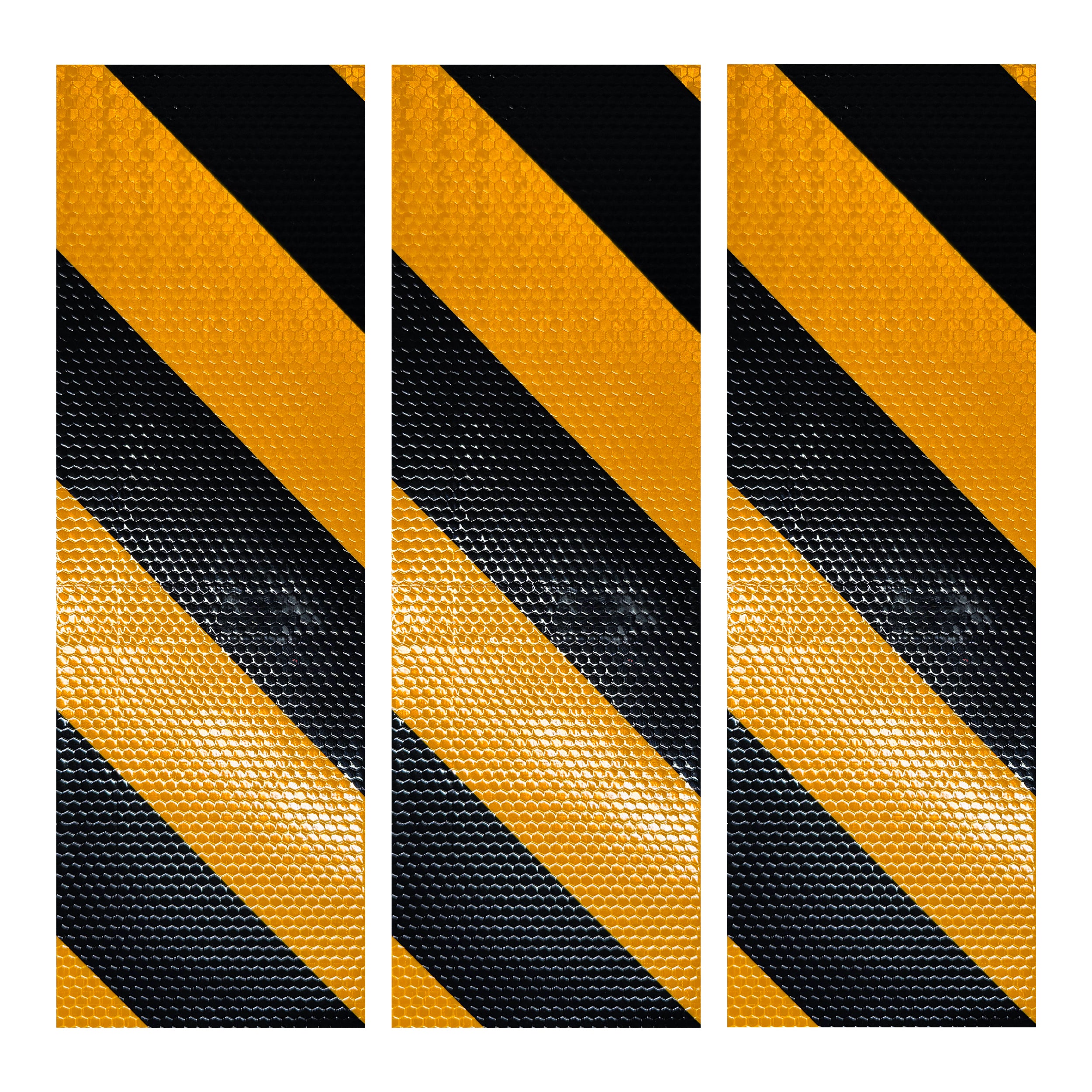 4" Inch DOT Black & Yellow Diagonal Reflective Strips | Reflective Conspicuity Tape Strips For Trailers, Vehicles & Much More (Many Sizes & Quantity Packs)