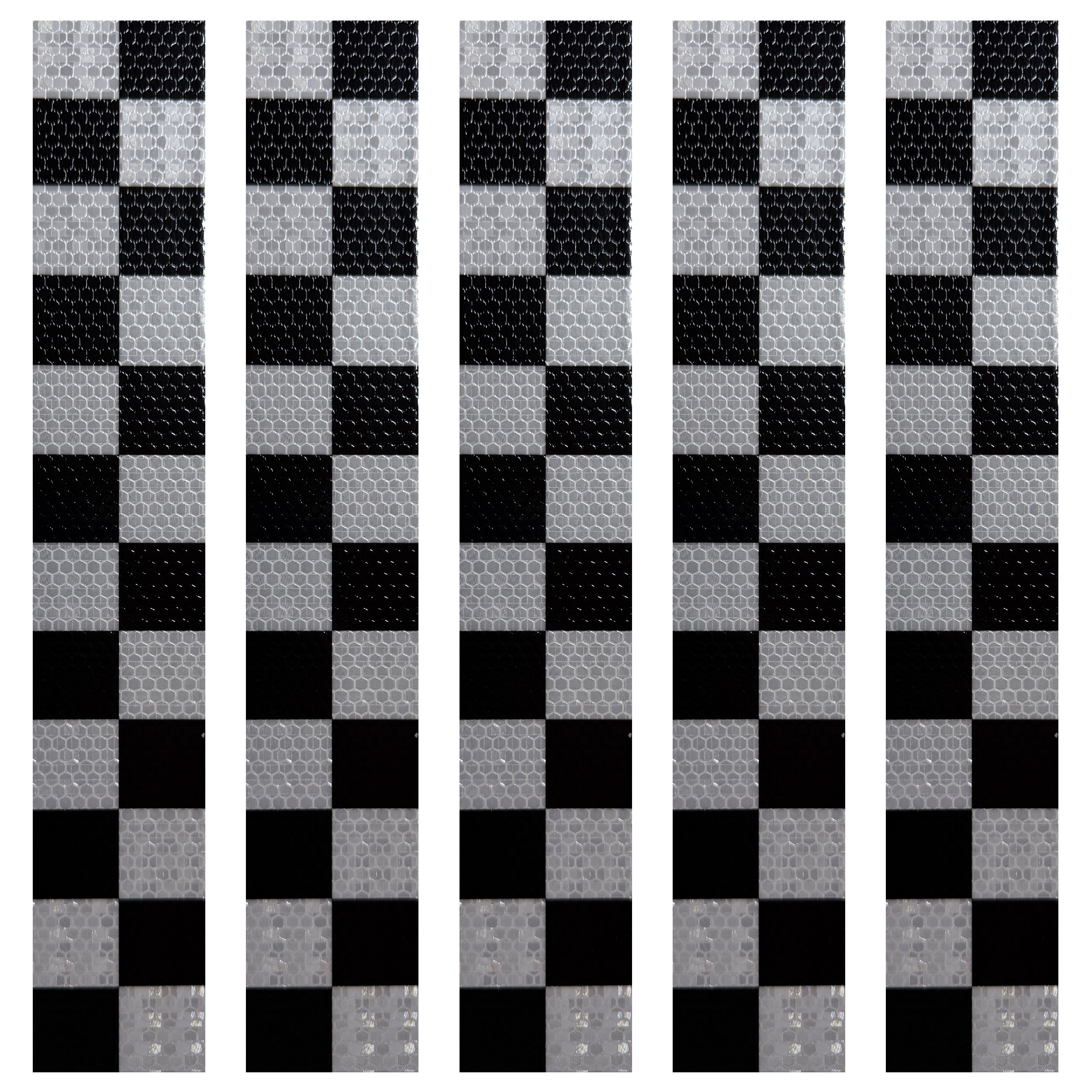 DOT Magnetic Black & White Checkered Reflective Strips | Reflective Magnet Conspicuity Tape Strips For Trailers, Vehicles & Much More (Many Sizes & Quantity Packs)