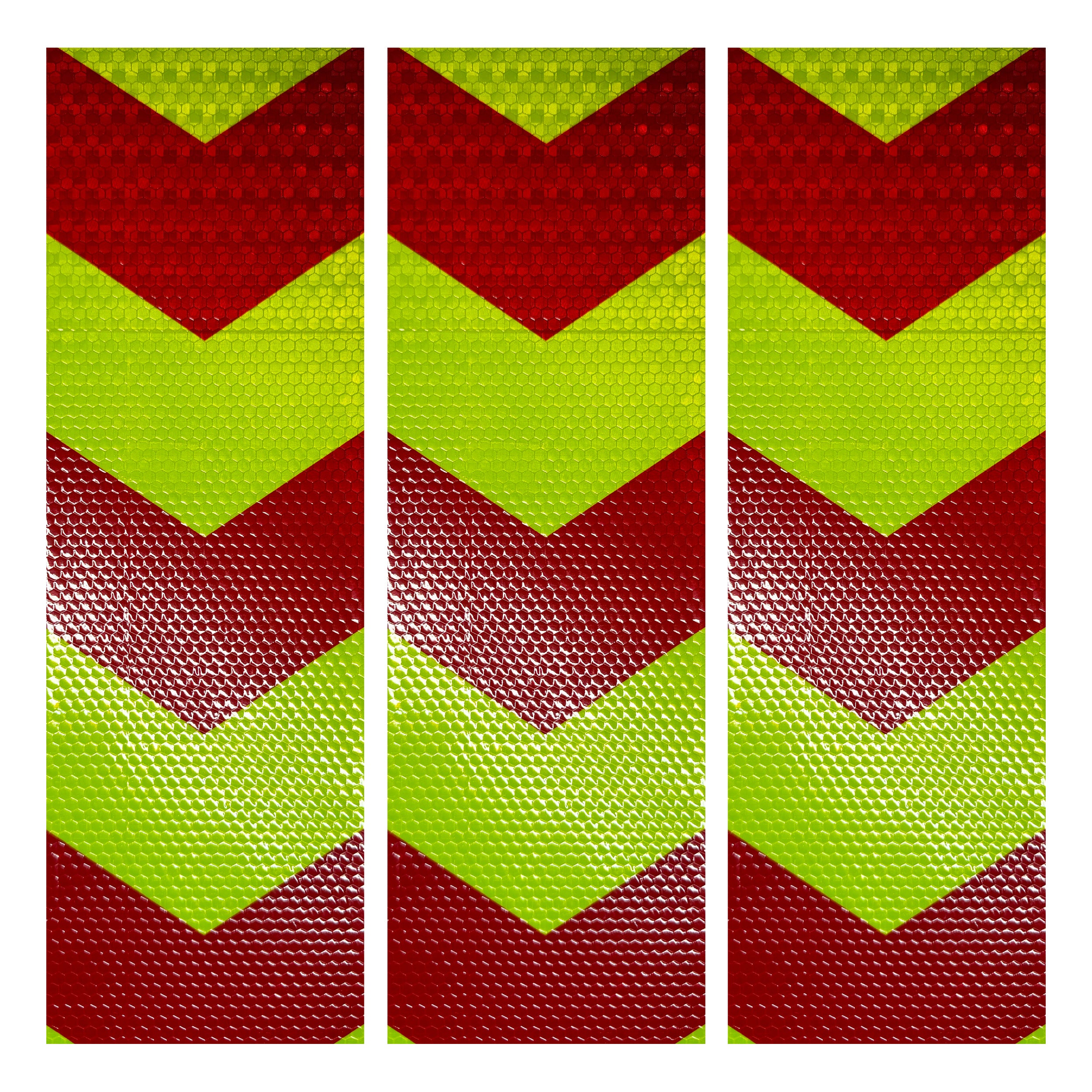 4" Inch Thick DOT Magnetic Red & Neon Green Yellow Arrow Reflective Strips | Reflective Magnet Conspicuity Tape Strips For Trailers, Vehicles & Much More (Many Sizes & Quantity Packs)