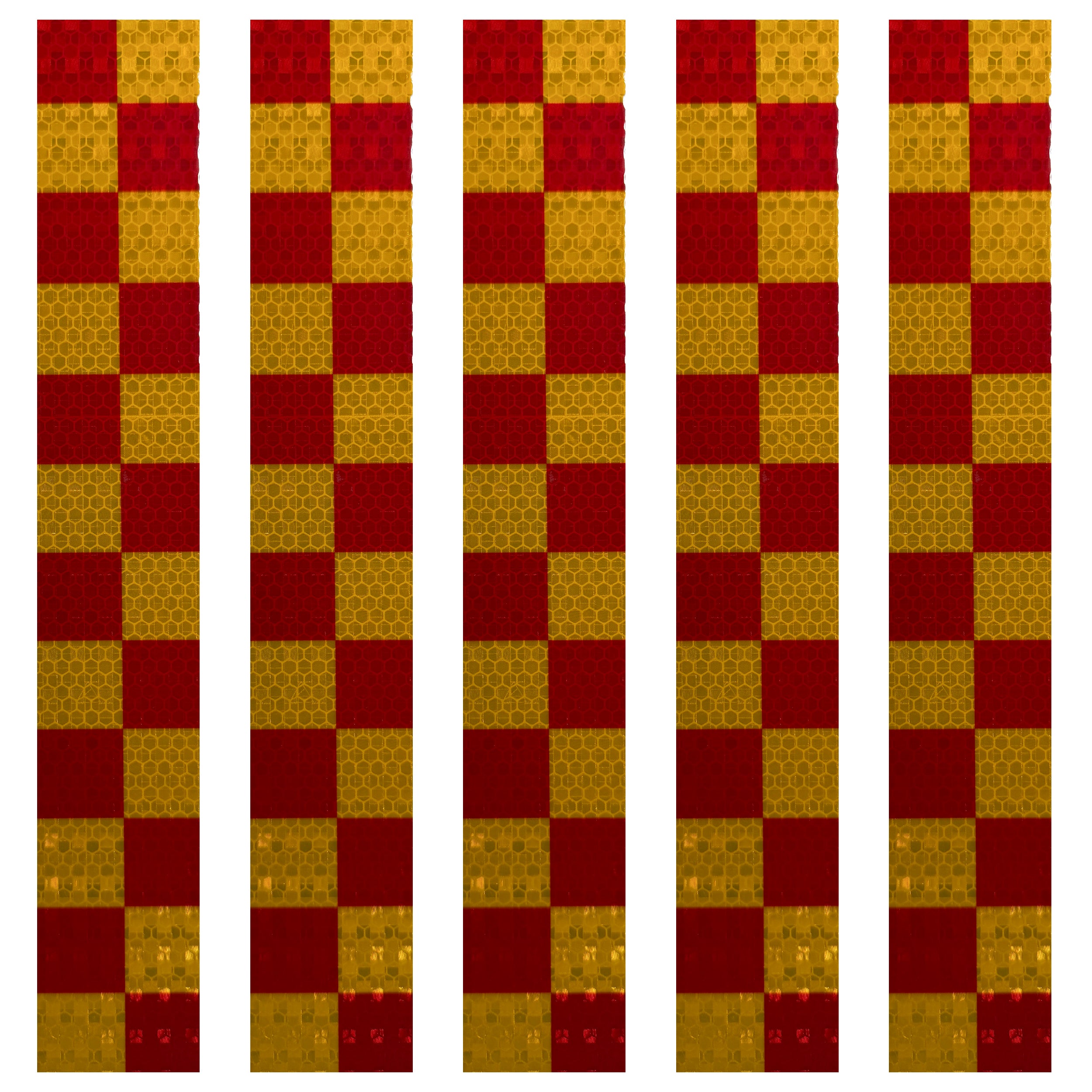 DOT Red & Yellow Checkered Reflective Strips | Reflective Conspicuity Tape Strips For Trailers, Vehicles & Much More (Many Sizes & Quantity Packs)