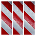 4" Inch Thick DOT Magnetic Red & White Diagonal Reflective Strips | Reflective Magnet Conspicuity Tape Strips For Trailers, Vehicles & Much More (Many Sizes & Quantity Packs)