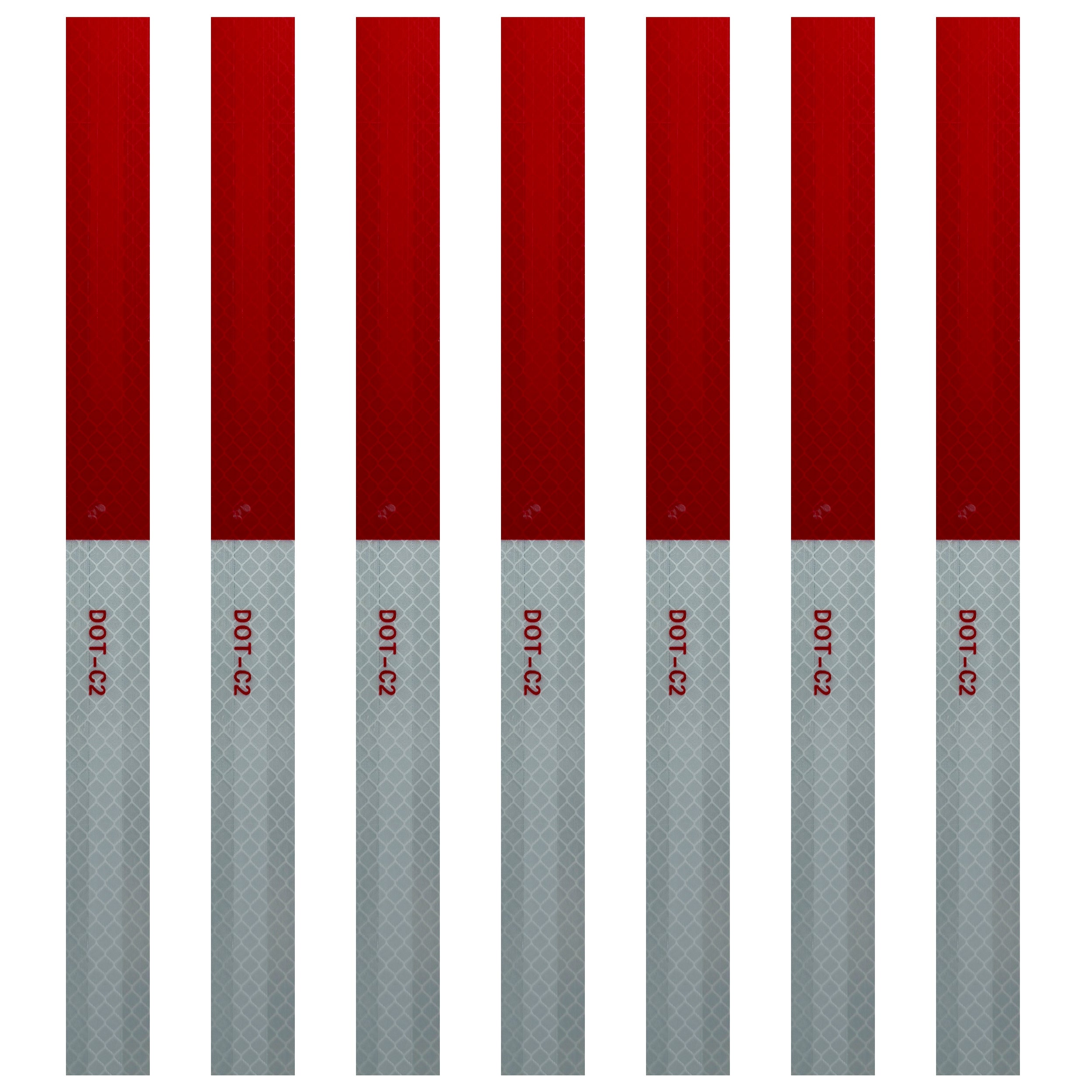 DOT Thin Red & White Reflective Strips | Reflective Conspicuity Tape Strips For Trailers, Vehicles & Much More (Many Sizes & Quantity Packs)