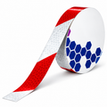 DOT Reflective Red & White Striped Roll | Reflective Tape 1" Conspicuity Tape Roll For Trailers, Vehicles & Much More (Many Lengths)