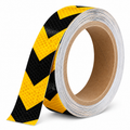DOT Reflective Black & Yellow Arrow Roll | Reflective Tape 1" Conspicuity Tape Roll For Trailers, Vehicles & Much More (Many Lengths)