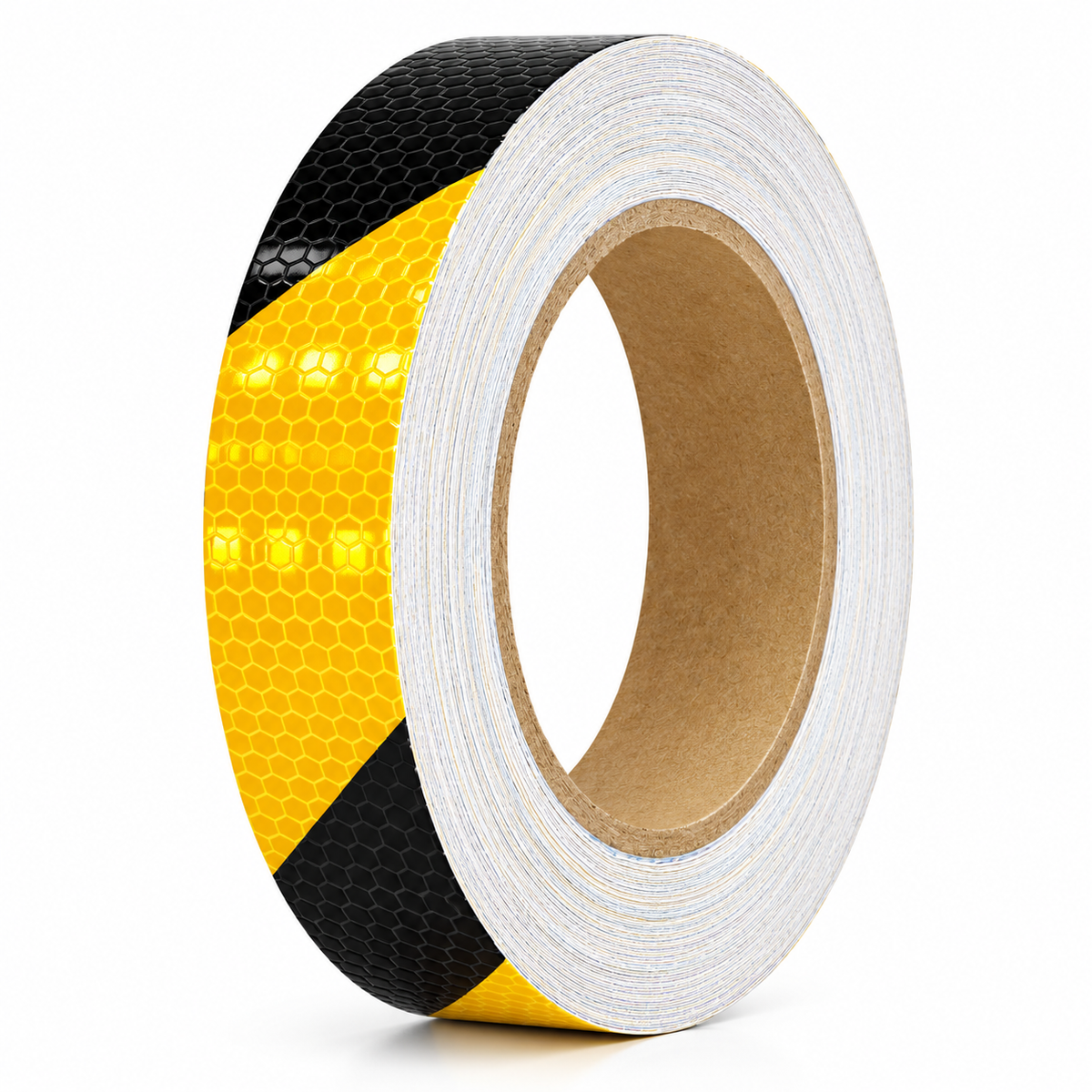 DOT Reflective Black & Yellow Striped Roll | Reflective Tape 1" Conspicuity Tape Roll For Trailers, Vehicles & Much More (Many Lengths)