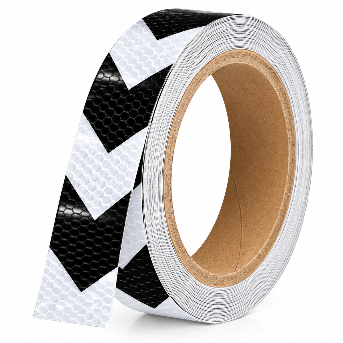 DOT Reflective Black & White Arrow Roll | Reflective Tape 1" Conspicuity Tape Roll For Trailers, Vehicles & Much More (Many Lengths)