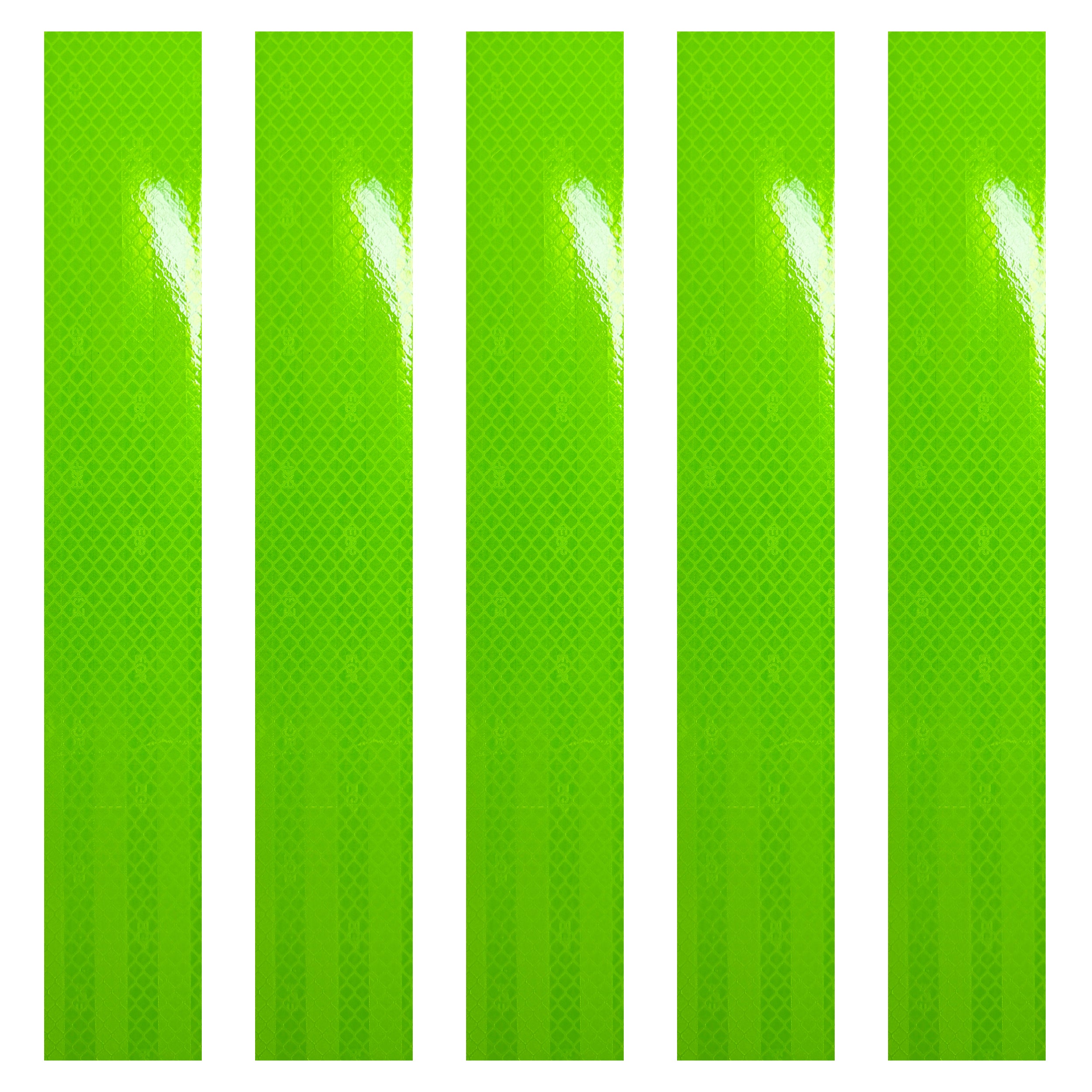 DOT Neon Green Reflective Strips | Reflective Conspicuity Tape Strips For Trailers, Vehicles & Much More (Many Sizes & Quantity Packs)