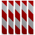 DOT Red & White Diagonal Reflective Strips | Reflective Conspicuity Tape Strips For Trailers, Vehicles & Much More (Many Sizes & Quantity Packs)