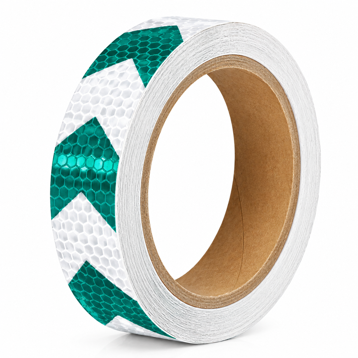 DOT Reflective Green & White Arrow Roll | Reflective Tape 1" Conspicuity Tape Roll For Trailers, Vehicles & Much More (Many Lengths)