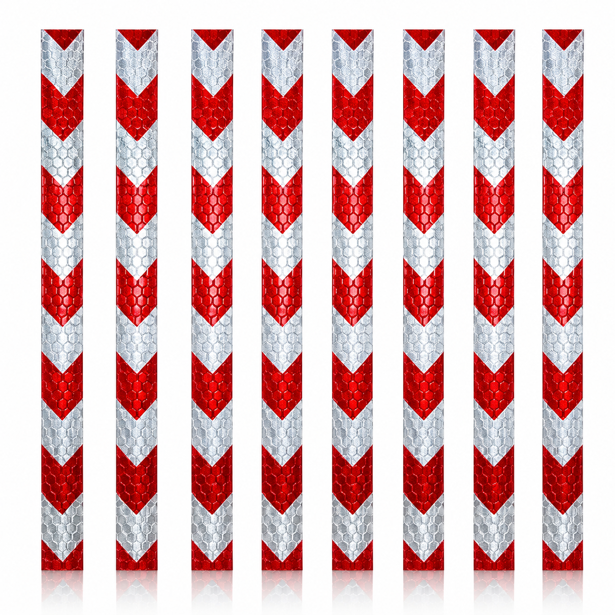 DOT Magnetic Red & White Arrow Reflective Strips | Reflective Magnet Conspicuity Tape Strips For Trailers, Vehicles & Much More (Many Sizes & Quantity Packs)