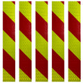 DOT Magnetic Red & Neon Yellow Diagonal Reflective Strips | Reflective Magnet Conspicuity Tape Strips For Trailers, Vehicles & Much More (Many Sizes & Quantity Packs)