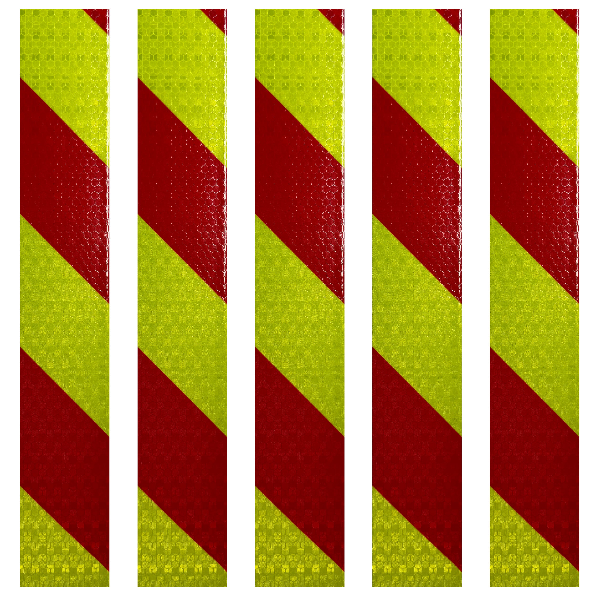 DOT Magnetic Red & Neon Yellow Diagonal Reflective Strips | Reflective Magnet Conspicuity Tape Strips For Trailers, Vehicles & Much More (Many Sizes & Quantity Packs)