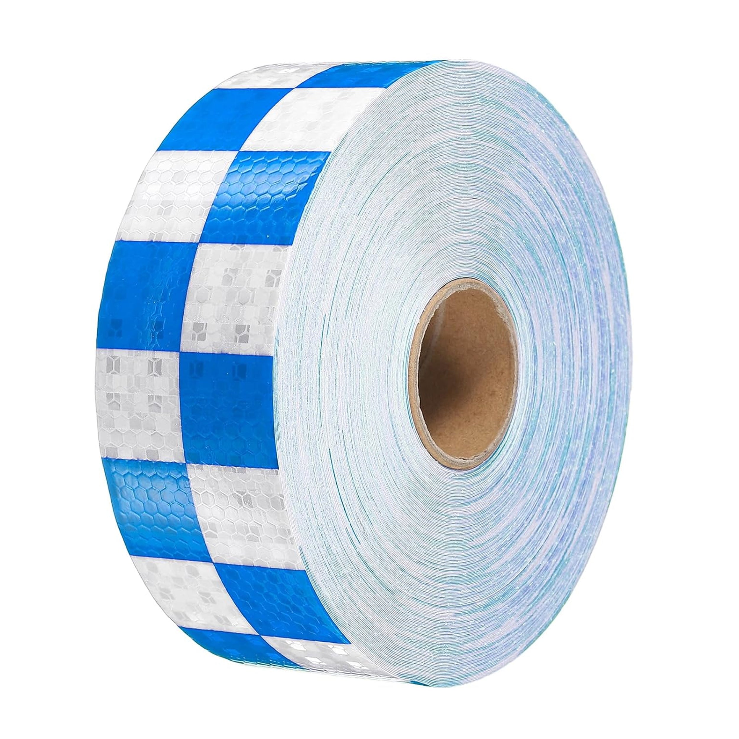 DOT Reflective Blue & White Checkered Roll | Reflective Tape 2" Conspicuity Tape Roll For Trailers, Vehicles & Much More (Many Lengths)