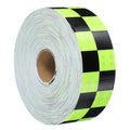 DOT Reflective Black & Neon Green Checkered Roll | Reflective Tape 2" Conspicuity Tape Roll For Trailers, Vehicles & Much More (Many Lengths)