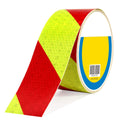 DOT Reflective Red & Neon Yellow Diagonal Roll | Reflective Tape 2" Conspicuity Tape Roll For Trailers, Vehicles & Much More (Many Lengths)