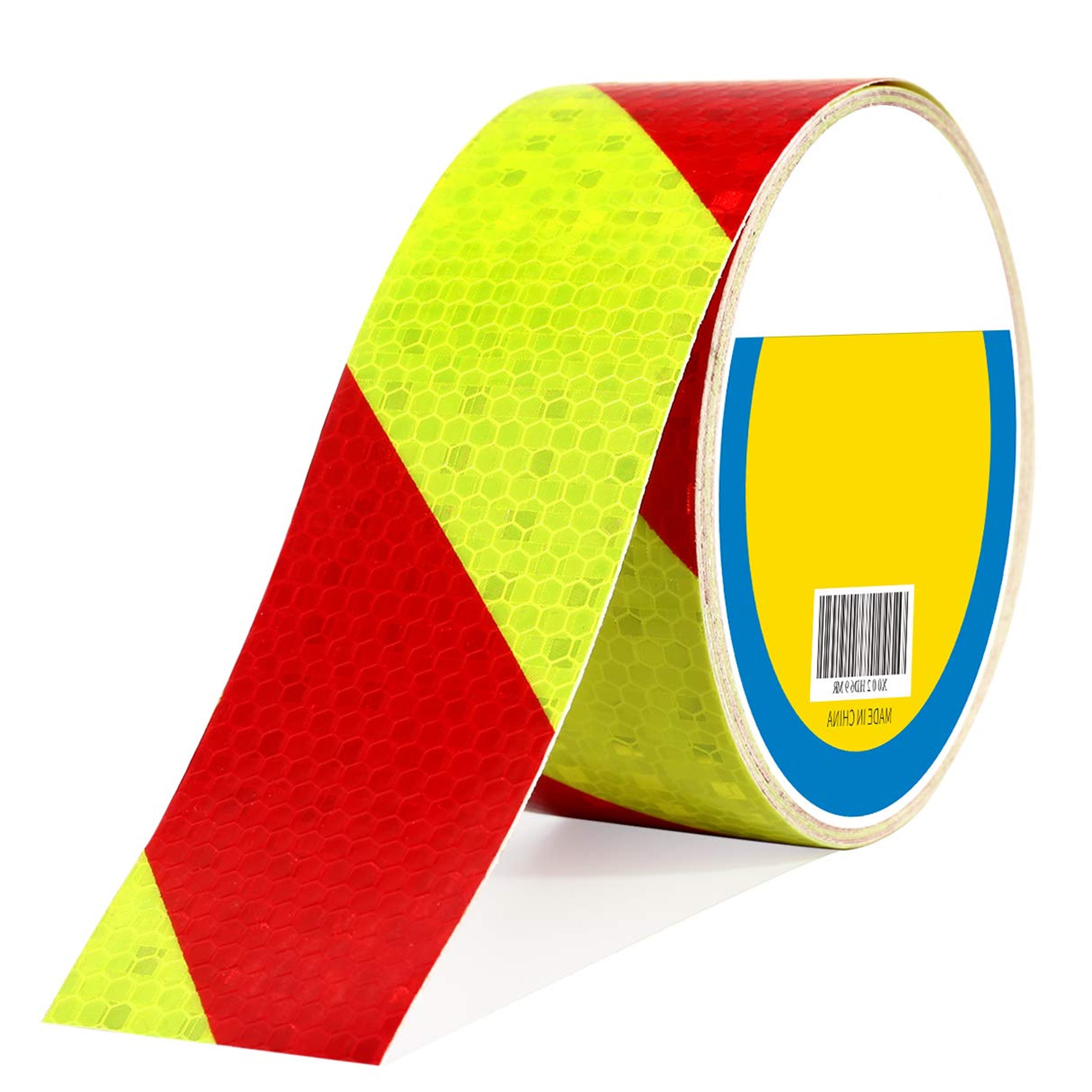 DOT Reflective Red & Neon Yellow Diagonal Roll | Reflective Tape 2" Conspicuity Tape Roll For Trailers, Vehicles & Much More (Many Lengths)