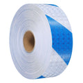 DOT Reflective Blue & White Diagonal Roll | Reflective Tape 2" Conspicuity Tape Roll For Trailers, Vehicles & Much More (Many Lengths)