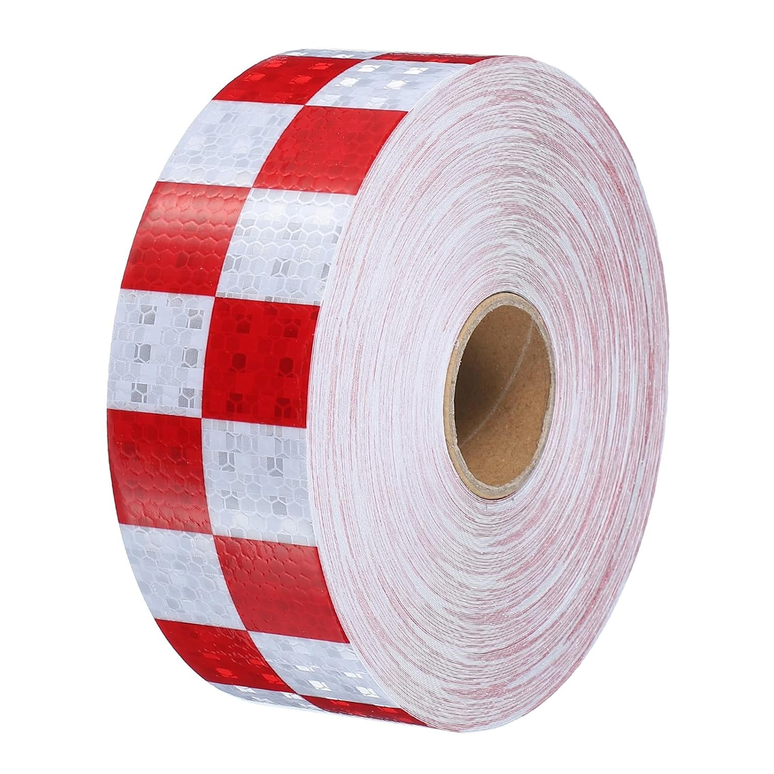 DOT Reflective White & Red Checkered Roll | Reflective Tape 2" Conspicuity Tape Roll For Trailers, Vehicles & Much More (Many Lengths)