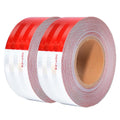 DOT Reflective Red & White Roll | Reflective Tape 2" Conspicuity Tape Roll For Trailers, Vehicles & Much More (Many Lengths)