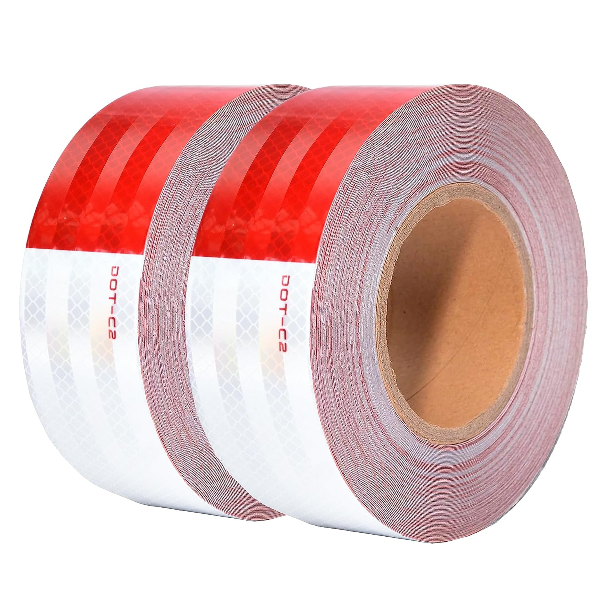 DOT Reflective Red & White Roll | Reflective Tape 2" Conspicuity Tape Roll For Trailers, Vehicles & Much More (Many Lengths)