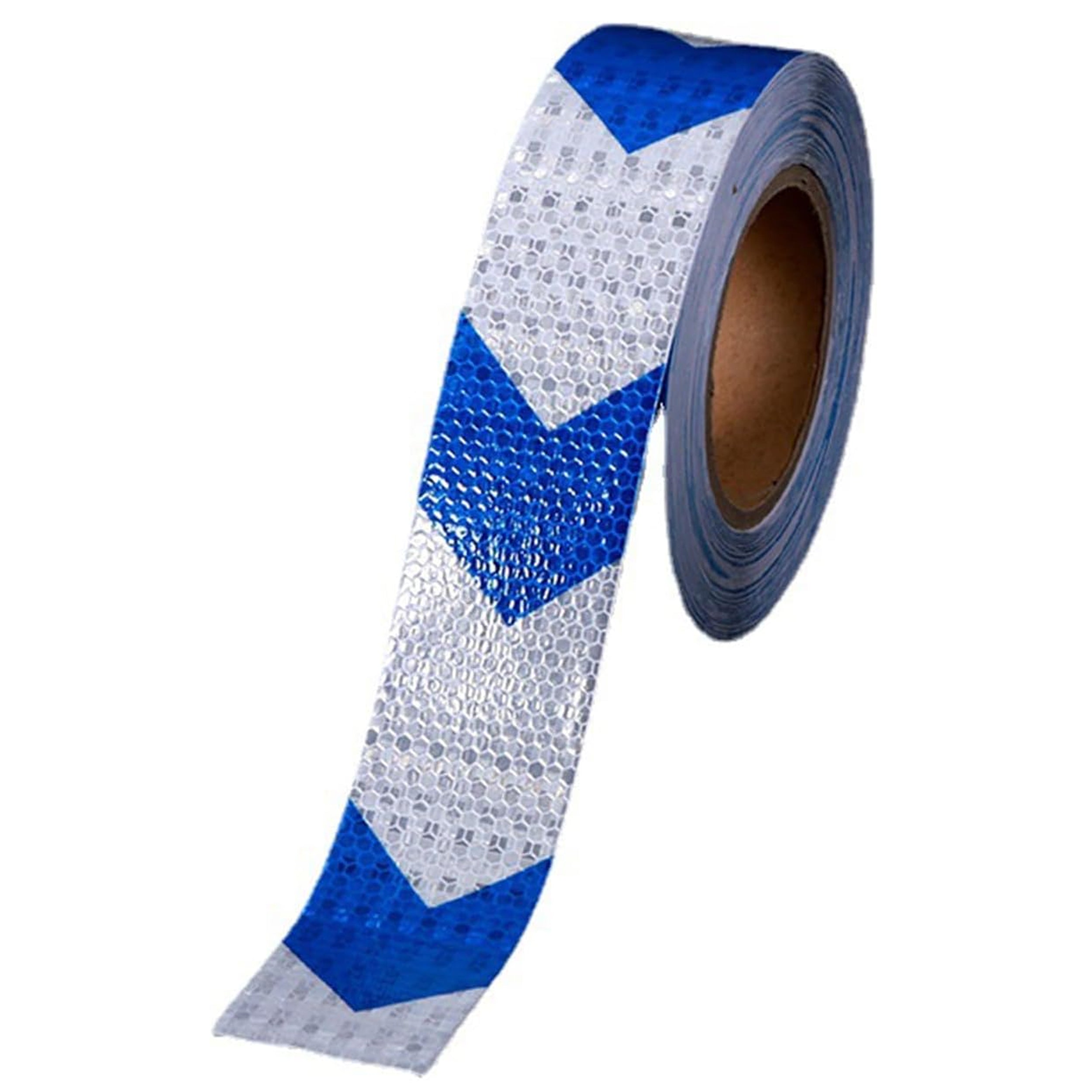 DOT Reflective Blue & White Arrow Roll | Reflective Tape 2" Conspicuity Tape Roll For Trailers, Vehicles & Much More (Many Lengths)
