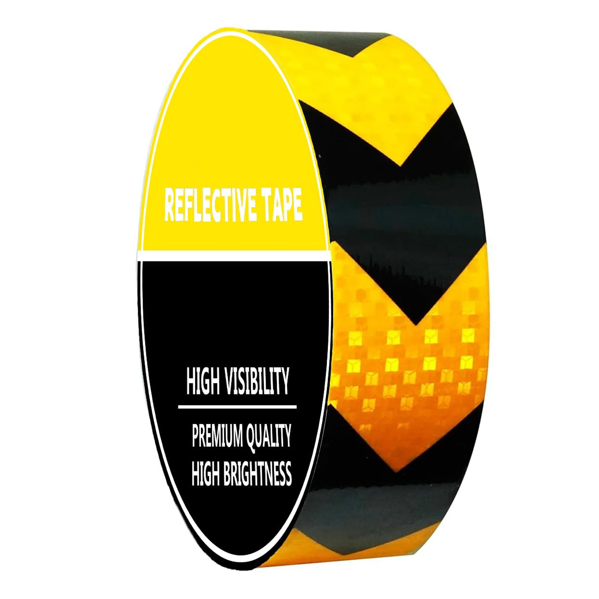 DOT Reflective Black & Yellow Arrow Roll | Reflective Tape 2" Conspicuity Tape Roll For Trailers, Vehicles & Much More (Many Lengths)