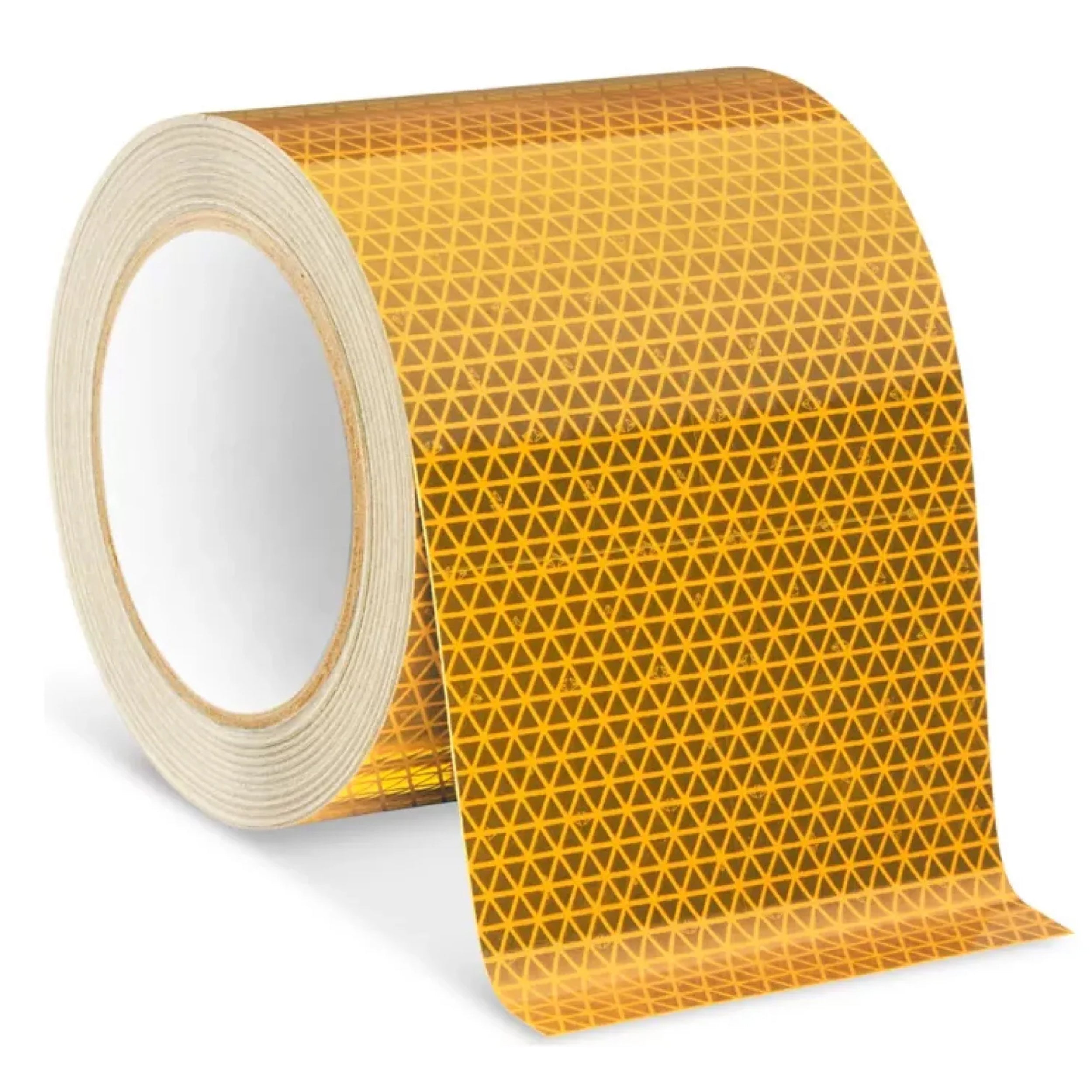 DOT Reflective Yellow Thick 4" Roll | Reflective Tape 4" Conspicuity Tape Roll For Trailers, Vehicles & Much More (Many Lengths)