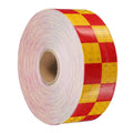 DOT Reflective Red & Yellow Checkered Roll | Reflective Tape 2" Conspicuity Tape Roll For Trailers, Vehicles & Much More (Many Lengths)