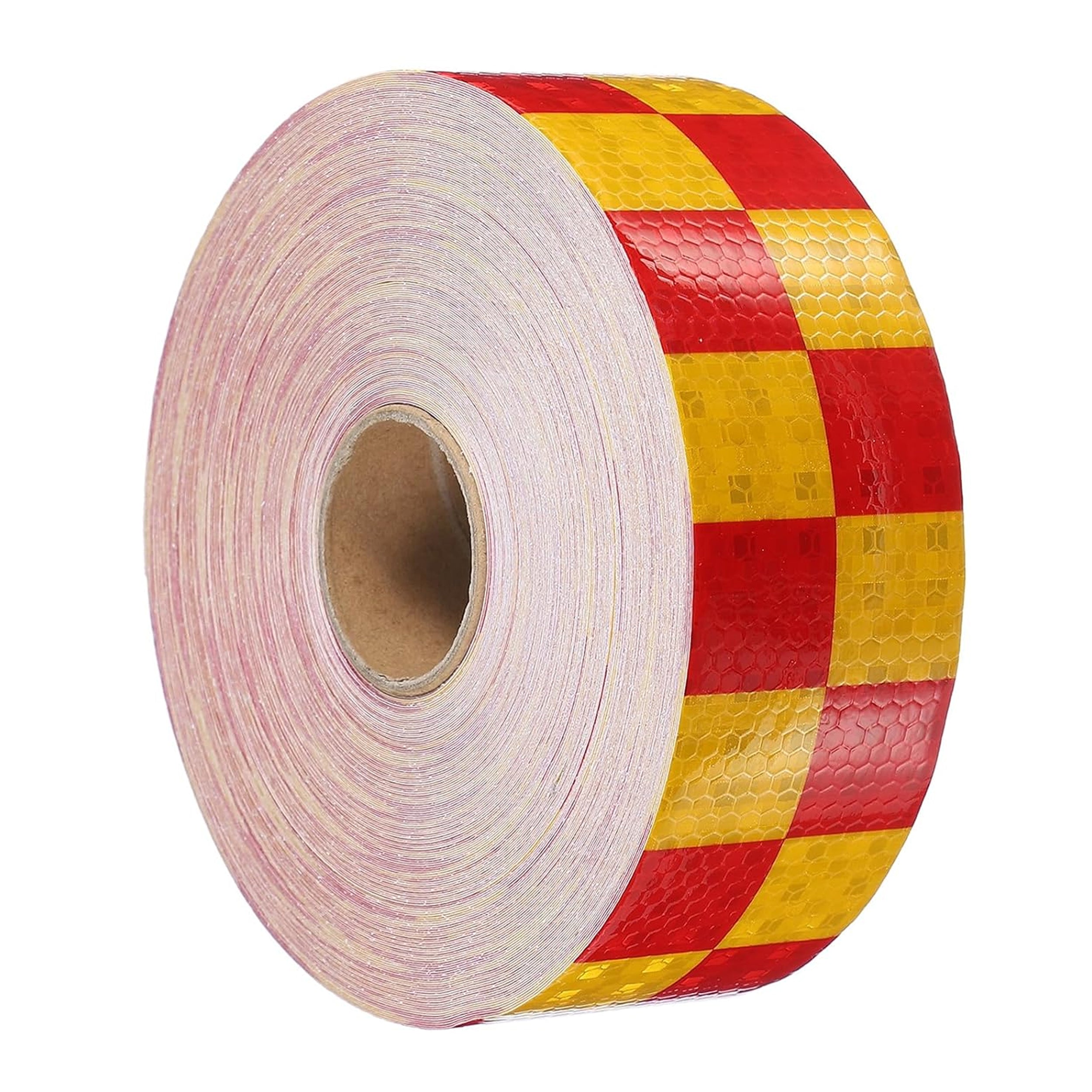 DOT Reflective Red & Yellow Checkered Roll | Reflective Tape 2" Conspicuity Tape Roll For Trailers, Vehicles & Much More (Many Lengths)