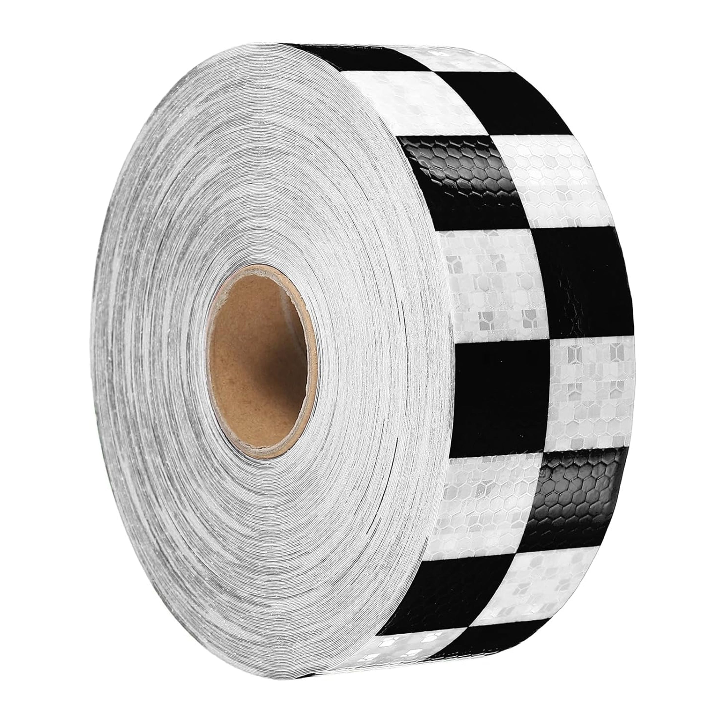 DOT Reflective Black & White Checkered Roll | Reflective Tape 2" Conspicuity Tape Roll For Trailers, Vehicles & Much More (Many Lengths)